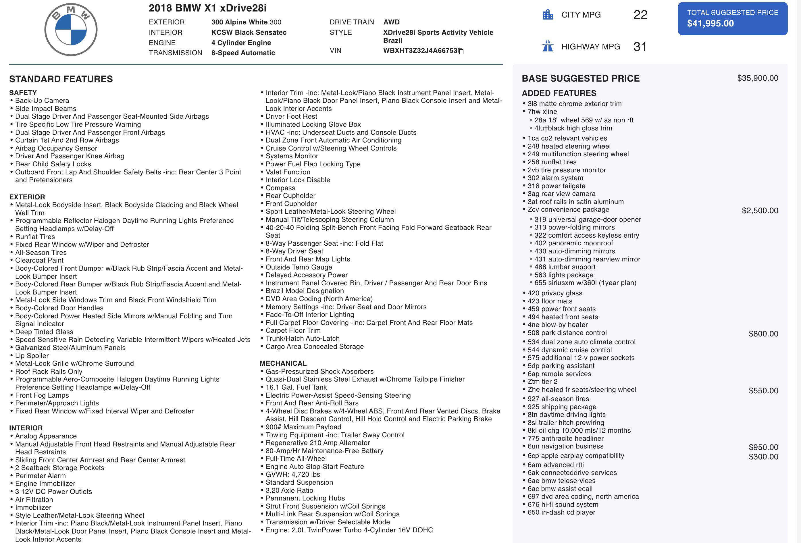 Used 2018 BMW X1 xDrive28i AWD/4WD image 4