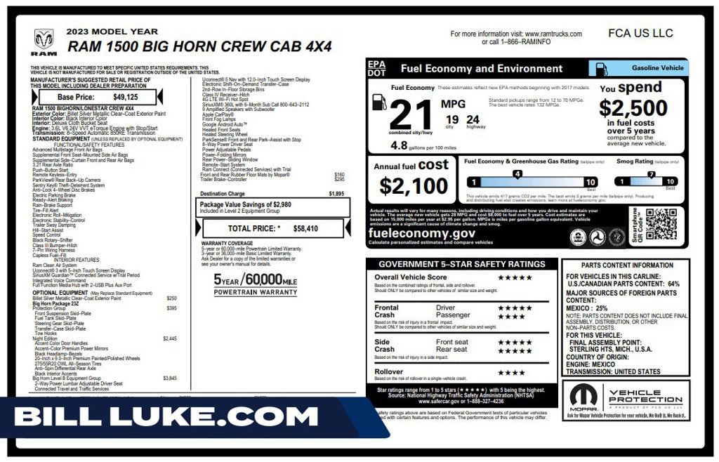 Used 2023 RAM 1500 Big Horn AWD/4WD image 1