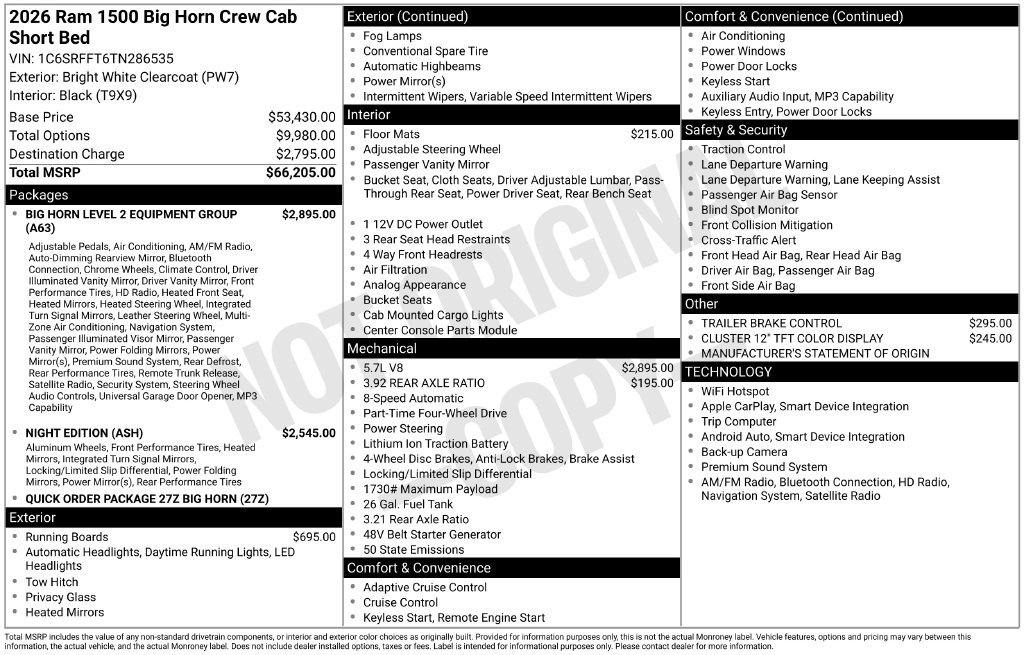 Used 2026 RAM 1500 Big Horn AWD/4WD image 9