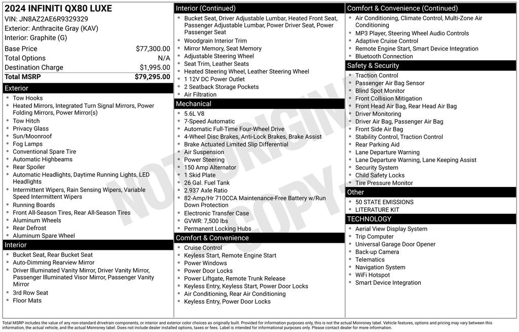 Used 2024 INFINITI QX80 Luxe image 45