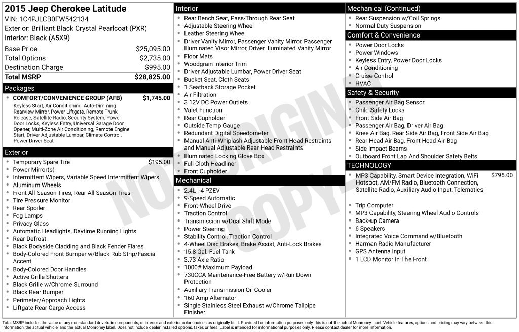 Used 2015 Jeep Cherokee Latitude w/ Comfort/Convenience Group FWD image 6