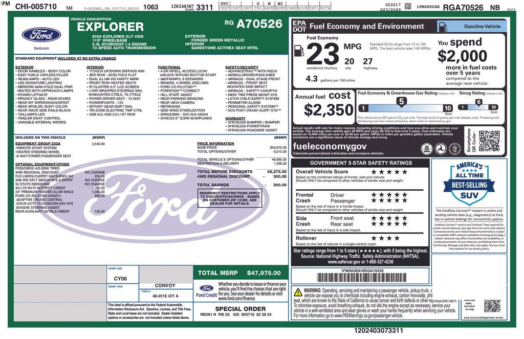 Used 2024 Ford Explorer XLT w/ Equipment Group 202A AWD/4WD image 26