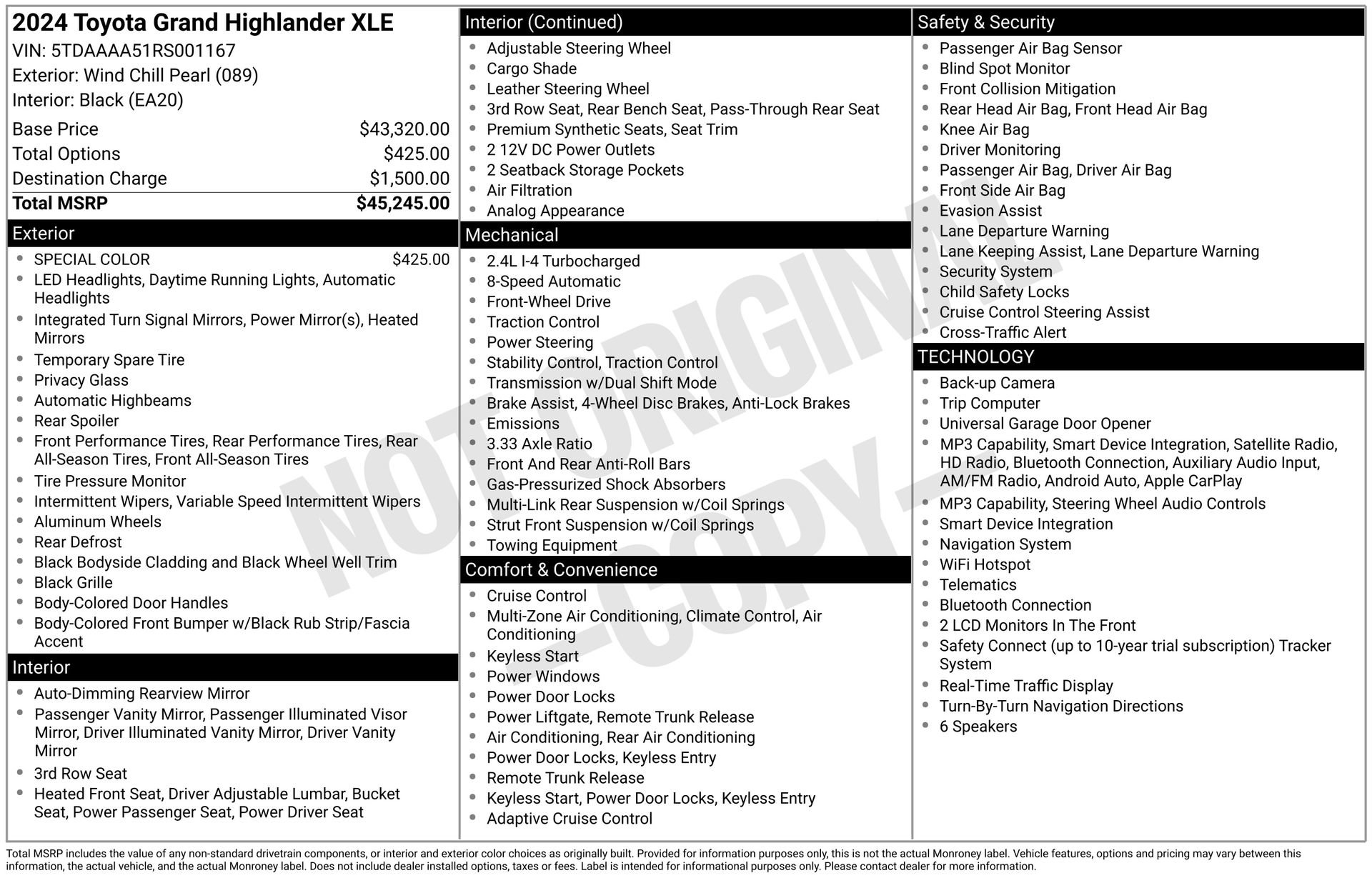 Used 2024 Toyota Grand Highlander XLE FWD image 39