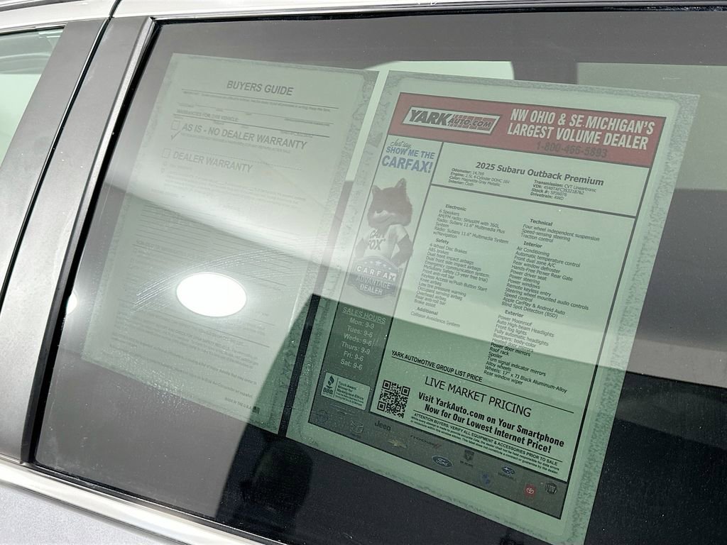 Certified 2025 Subaru Outback Premium image 13