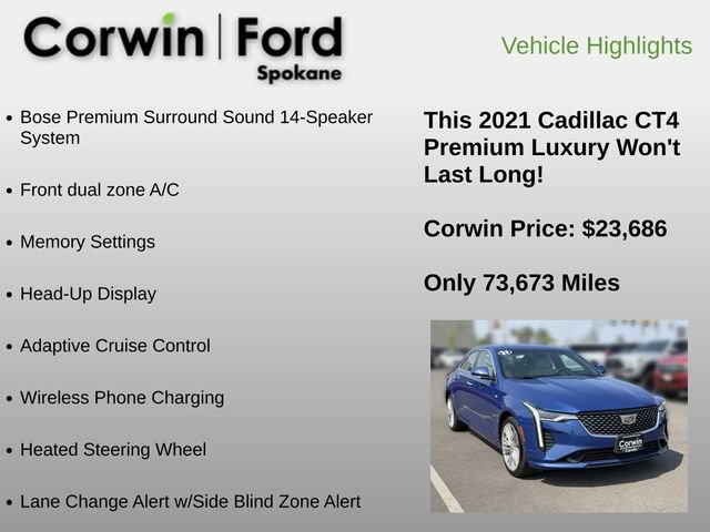 Used 2021 Cadillac CT4 Premium Luxury AWD/4WD image 18