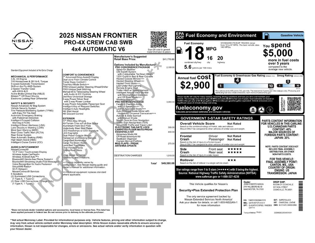 Certified 2025 Nissan Frontier PRO-4X w/ Pro Premium Package AWD/4WD image 46