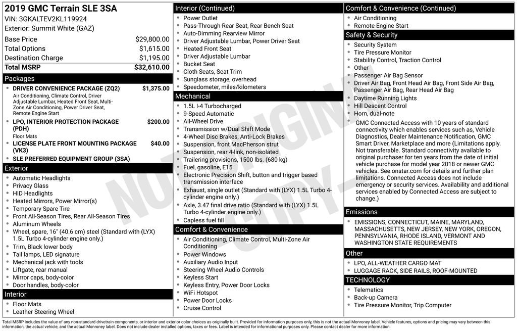 Used 2019 GMC Terrain SLE w/ Driver Convenience Package image 6