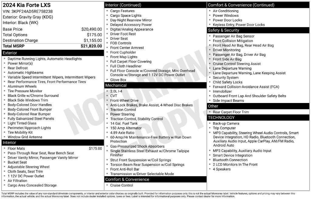 Used 2024 Kia Forte LXS FWD image 41