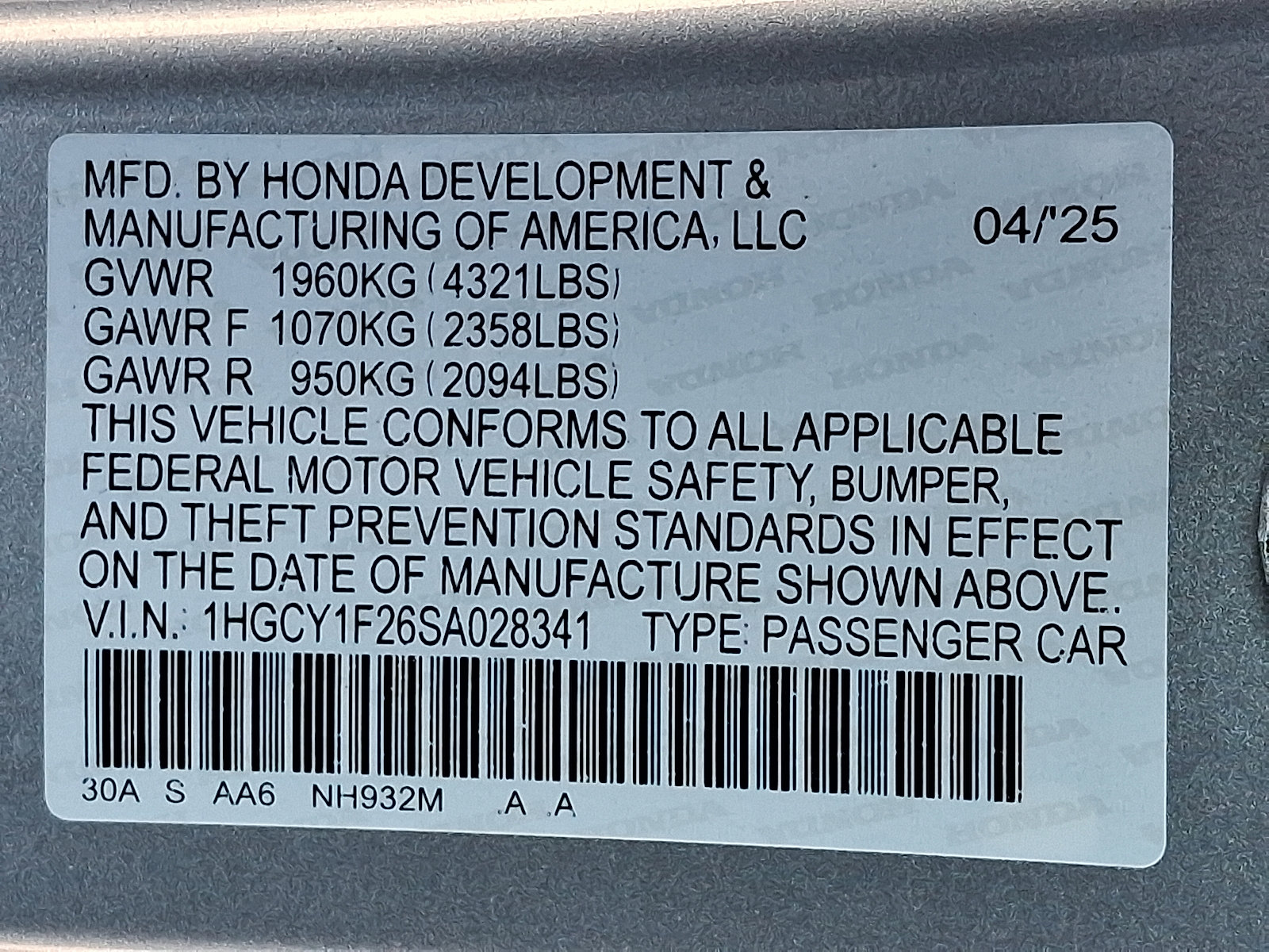 Certified 2025 Honda Accord LX image 26