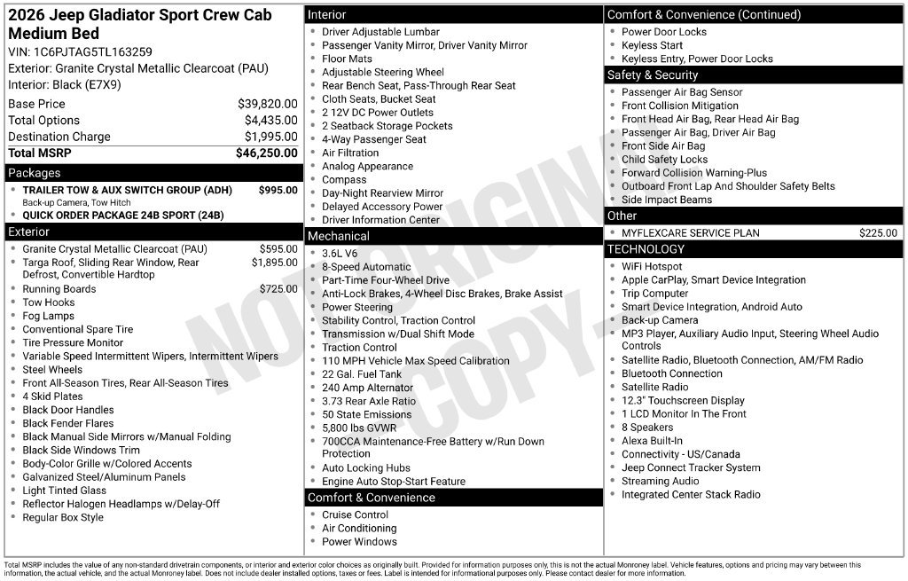 New 2026 Jeep Gladiator Sport AWD/4WD image 25