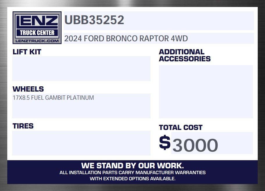 Used 2024 Ford Bronco Raptor w/ Interior Carbon Fiber Pack 6 image 2