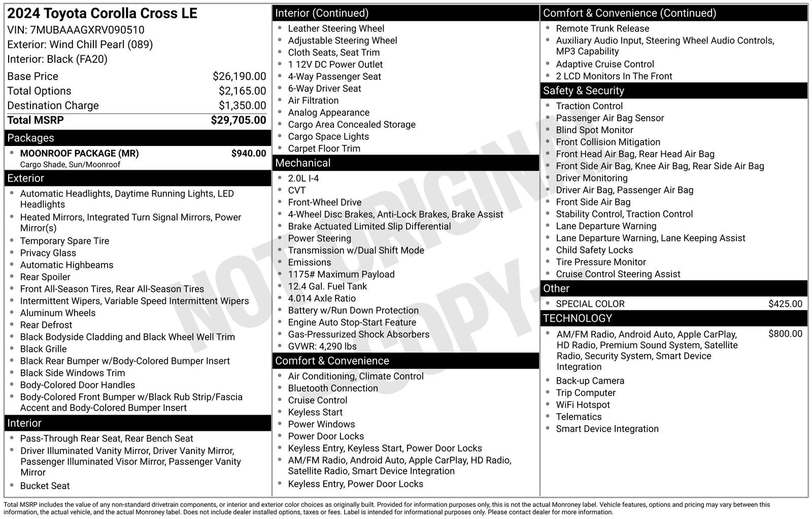 Used 2024 Toyota Corolla Cross LE w/ Moonroof Package FWD image 48