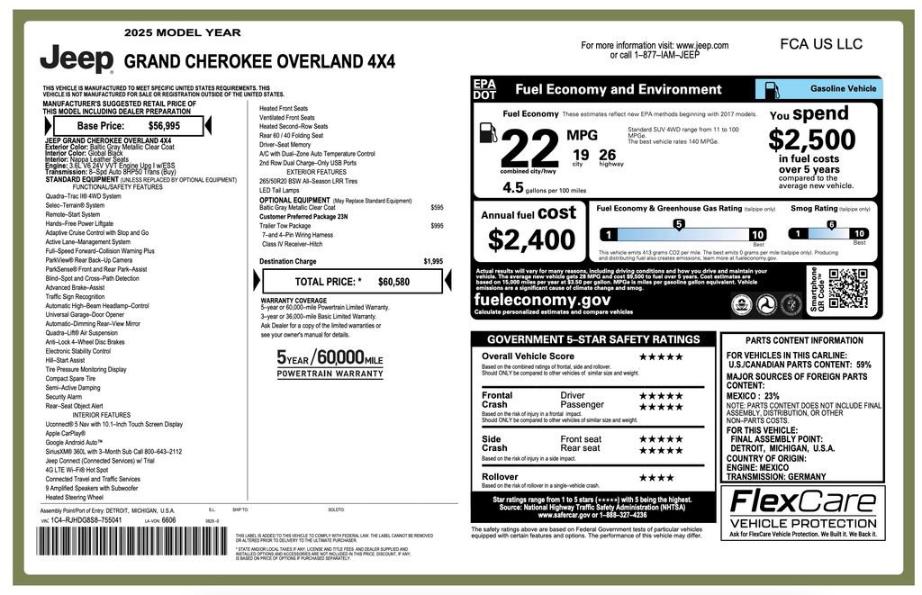 Certified 2025 Jeep Grand Cherokee Overland w/ Trailer Tow Package AWD/4WD video 2