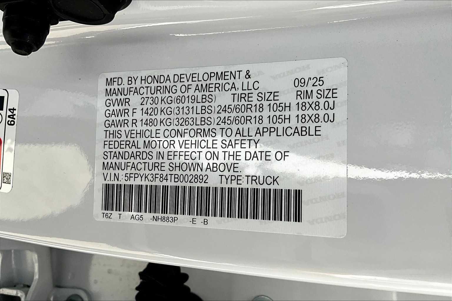 New 2026 Honda Ridgeline Black Edition image 18