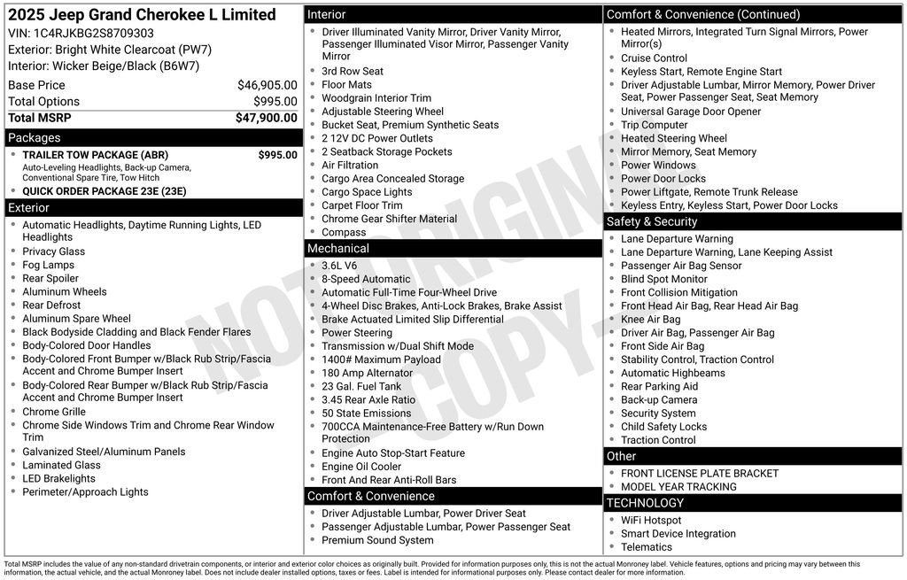 New 2025 Jeep Grand Cherokee L Limited w/ Trailer Tow Package image 39