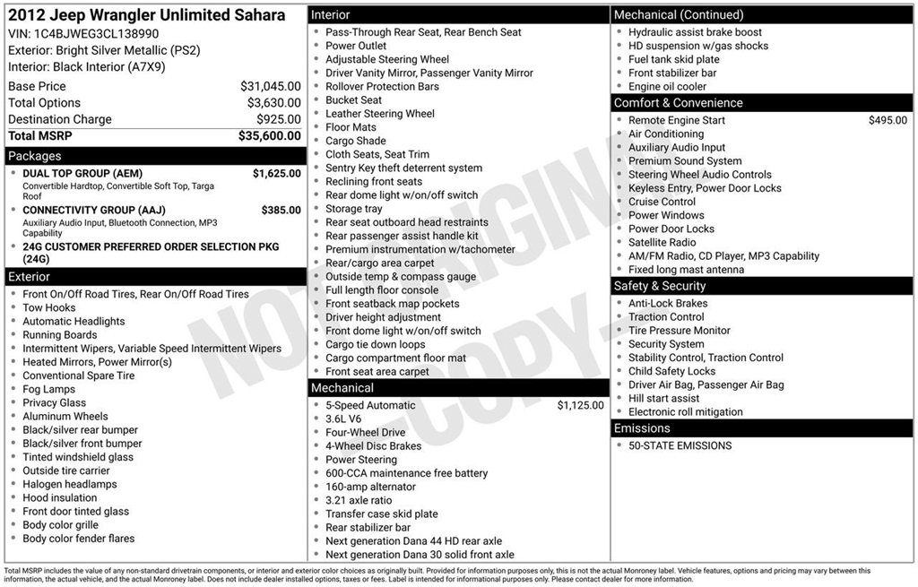 Used 2012 Jeep Wrangler Unlimited Sahara w/ Dual Top Group image 5