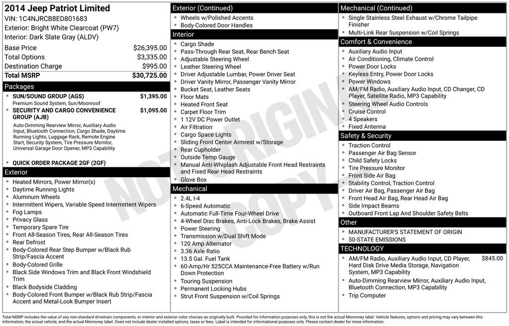 Used 2014 Jeep Patriot Limited w/ Sun/Sound Group image 3