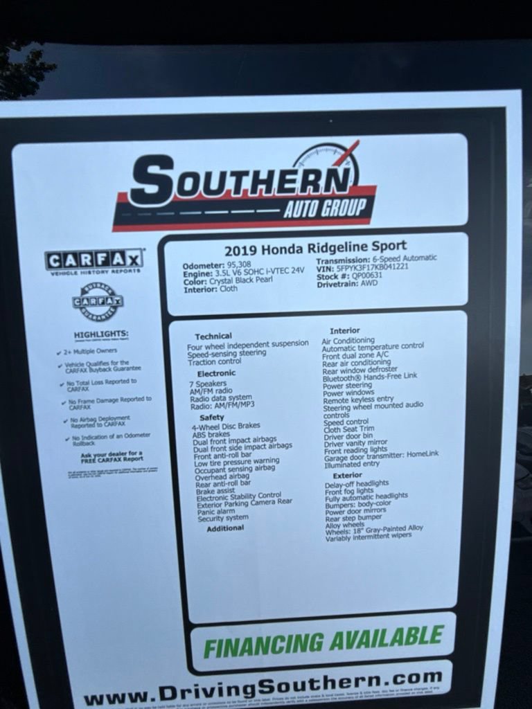 Used 2019 Honda Ridgeline Sport image 13