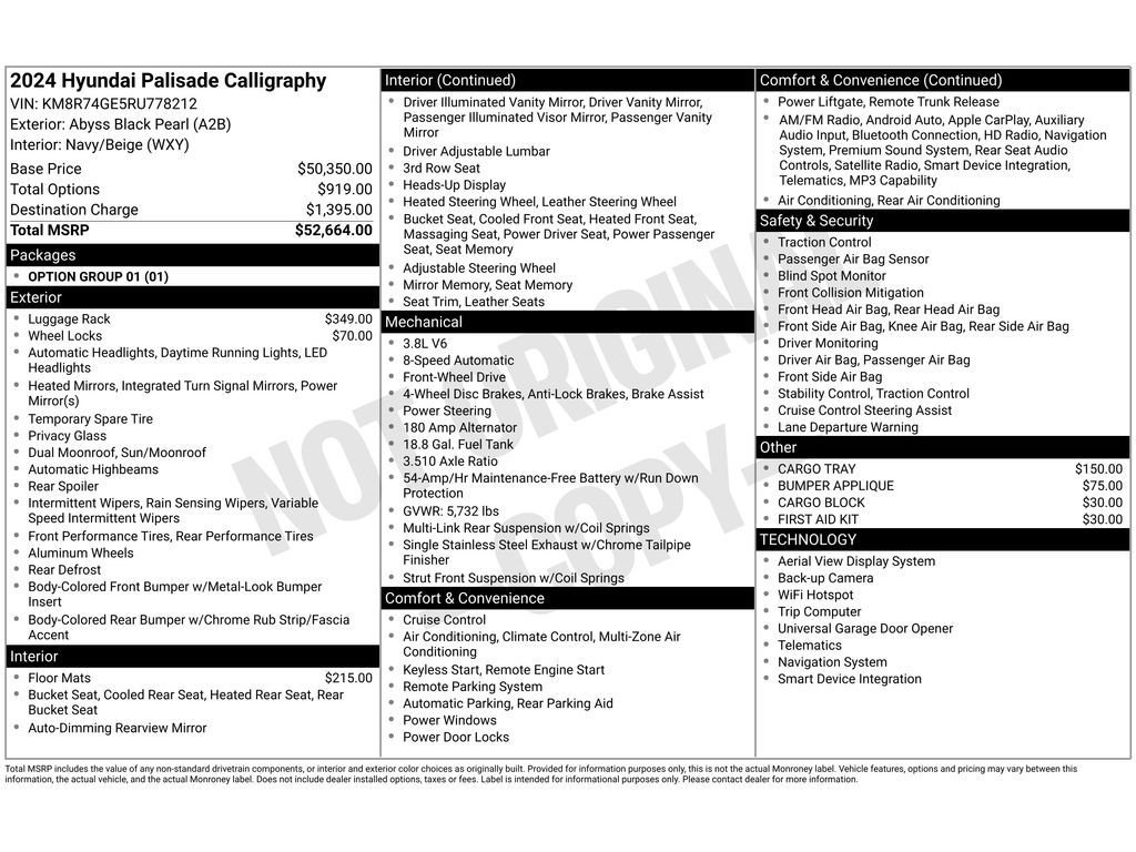 Used 2024 Hyundai Palisade Calligraphy FWD image 35