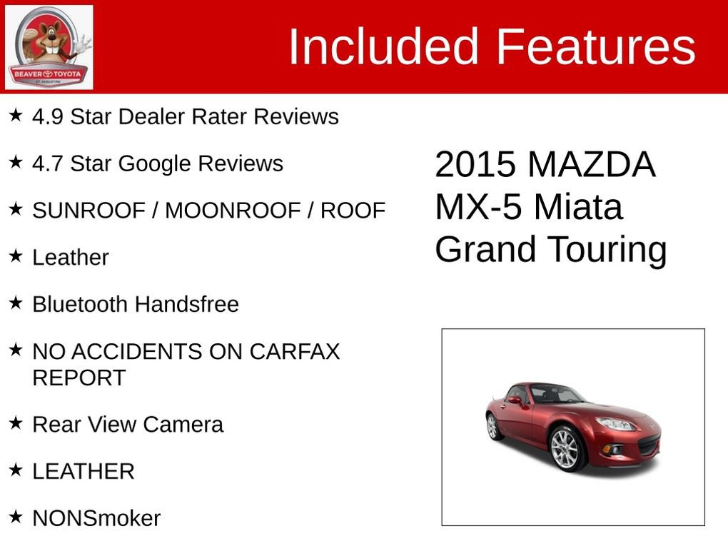 Used 2015 MAZDA MX-5 Miata Grand Touring RWD image 4