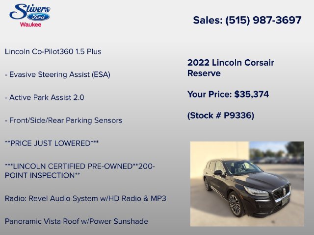 Used 2022 Lincoln Corsair Reserve w/ Equipment Group 201A AWD/4WD image 28