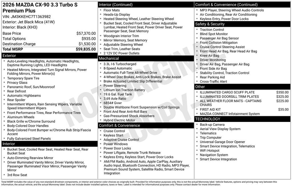 New 2026 MAZDA CX-90 3.3 Turbo S w/ Premium Plus image 6