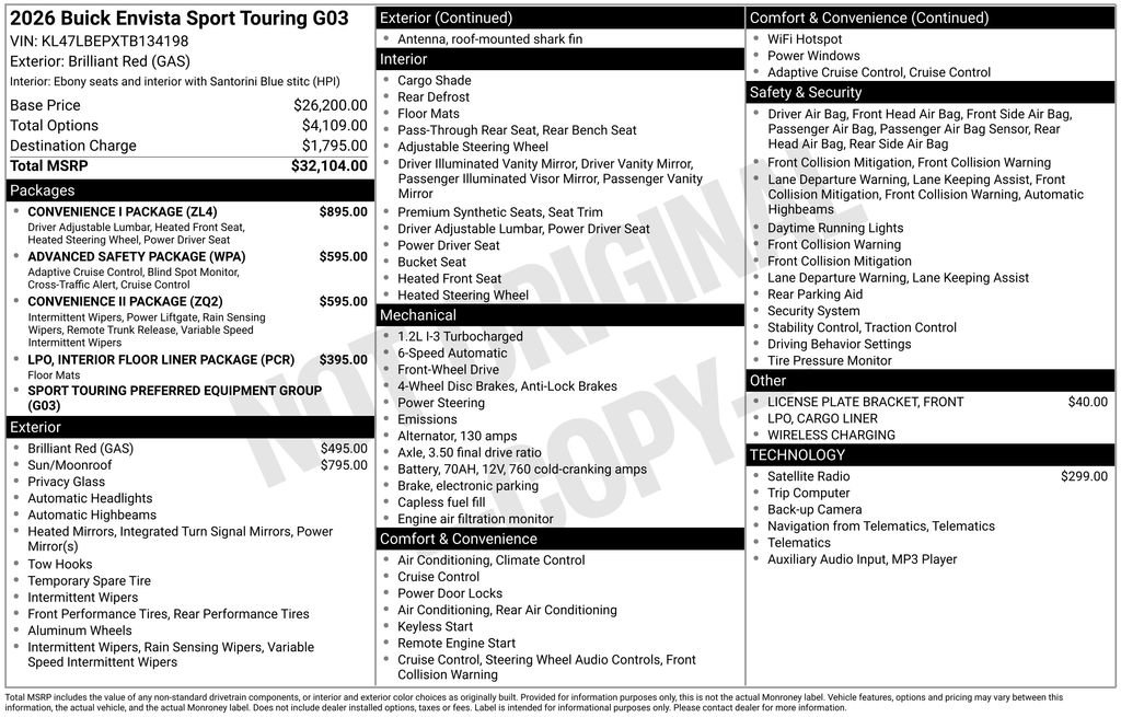 New 2026 Buick Envista Sport Touring w/ Convenience I Package FWD image 6