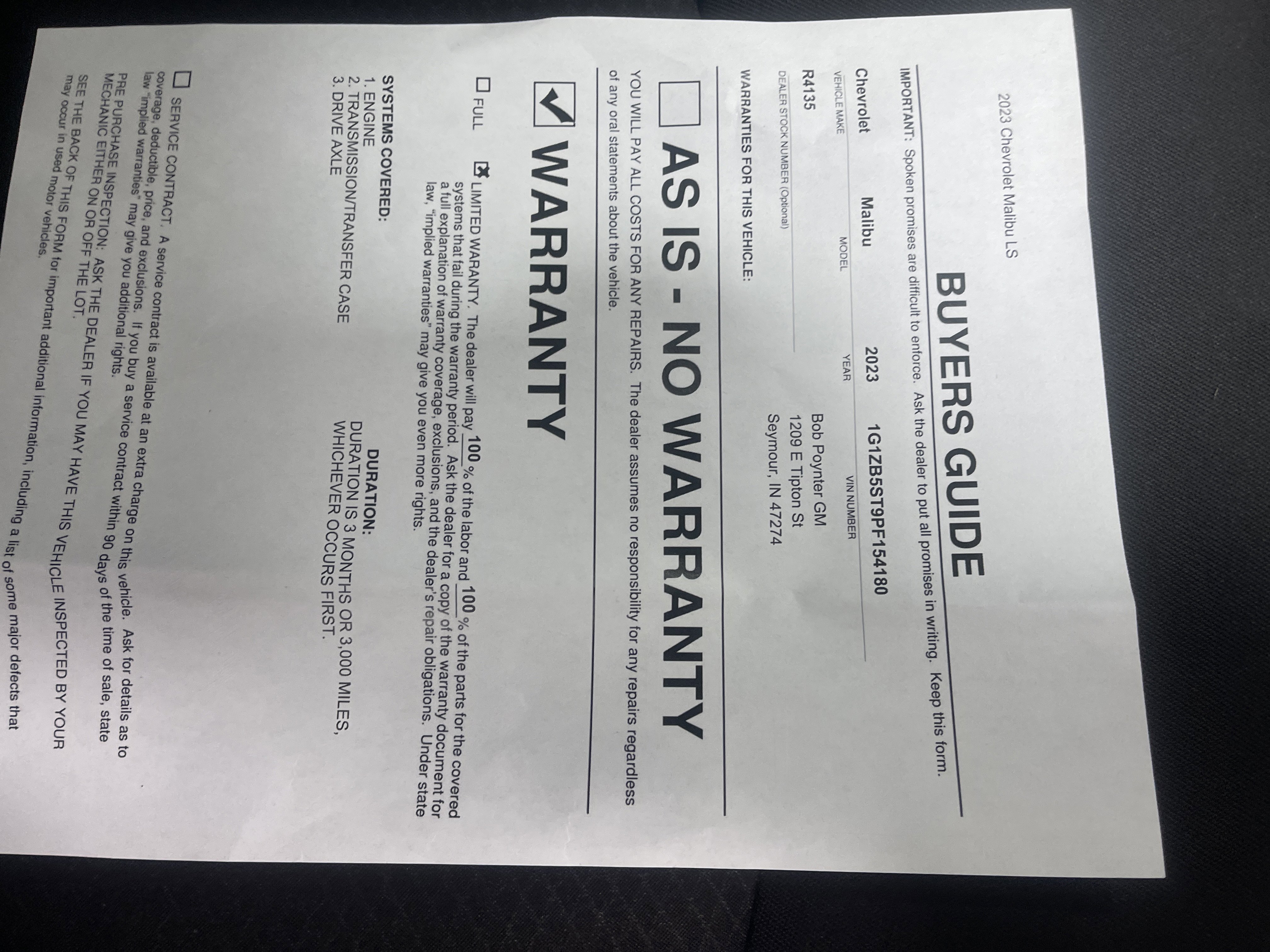 Used 2023 Chevrolet Malibu LS w/ LPO, Floor Liner Package image 26