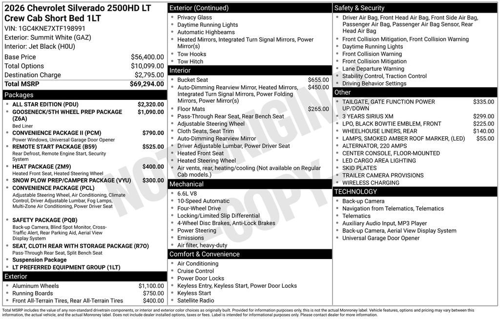 New 2026 Chevrolet Silverado 2500 LT w/ All Star Edition AWD/4WD image 5