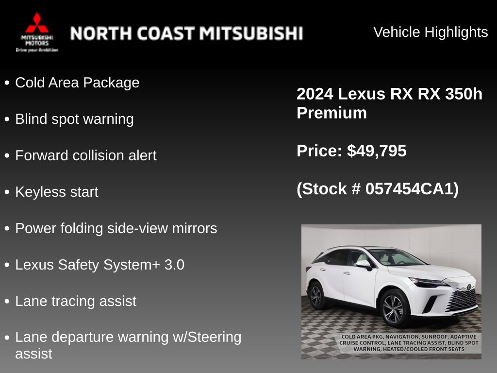 Used 2024 Lexus RX 350h w/ Accessory Package (K3) AWD/4WD image 2