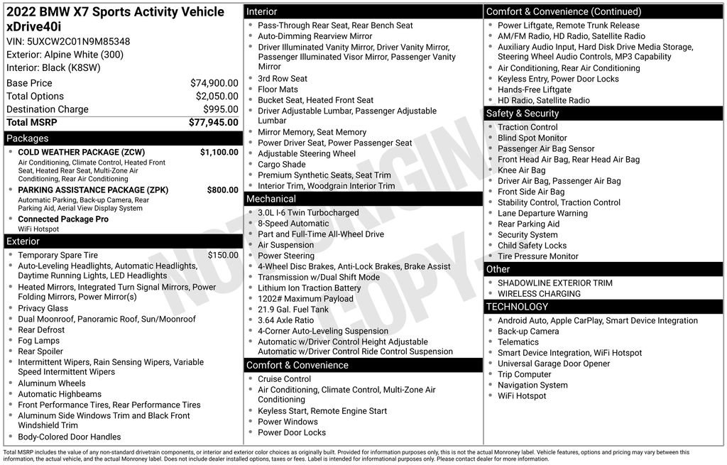 Used 2022 BMW X7 xDrive40i w/ Cold Weather Package image 5