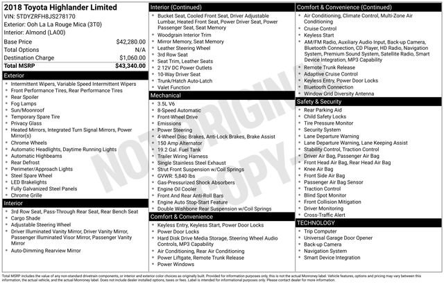 Used 2018 Toyota Highlander Limited FWD image 4