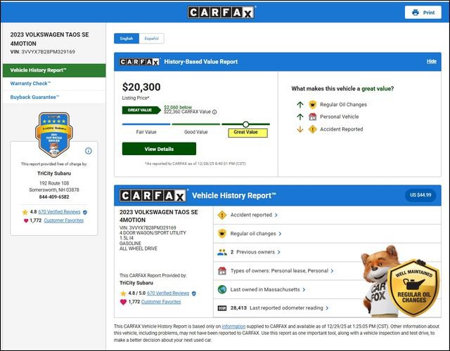 Used 2023 Volkswagen Taos SE w/ Black Wheel Package image 12