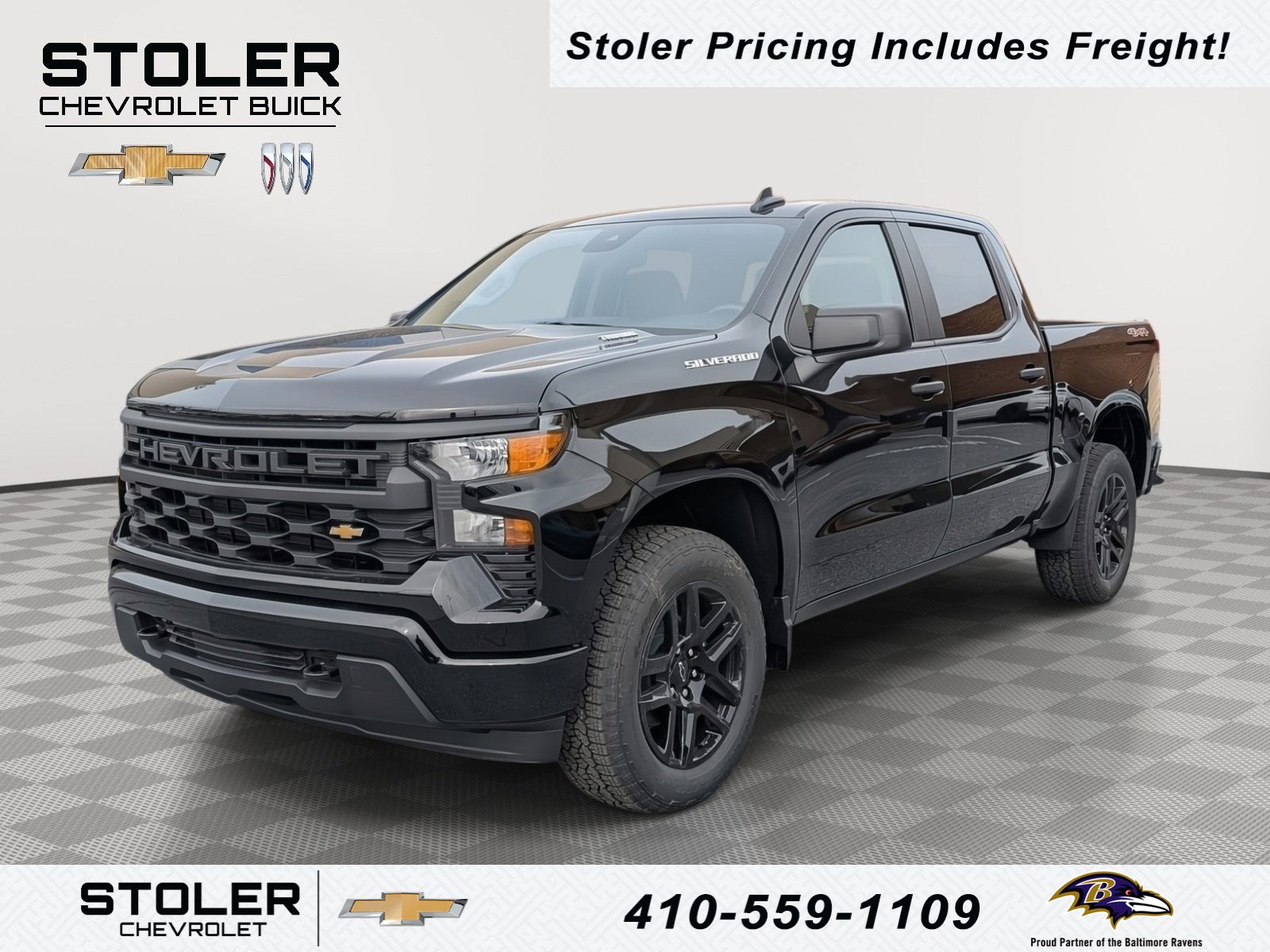 New 2026 Chevrolet Silverado 1500 Custom w/ Turbomax Blackout Package image 1