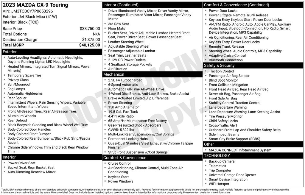 Certified 2023 MAZDA CX-9 Touring AWD/4WD image 19
