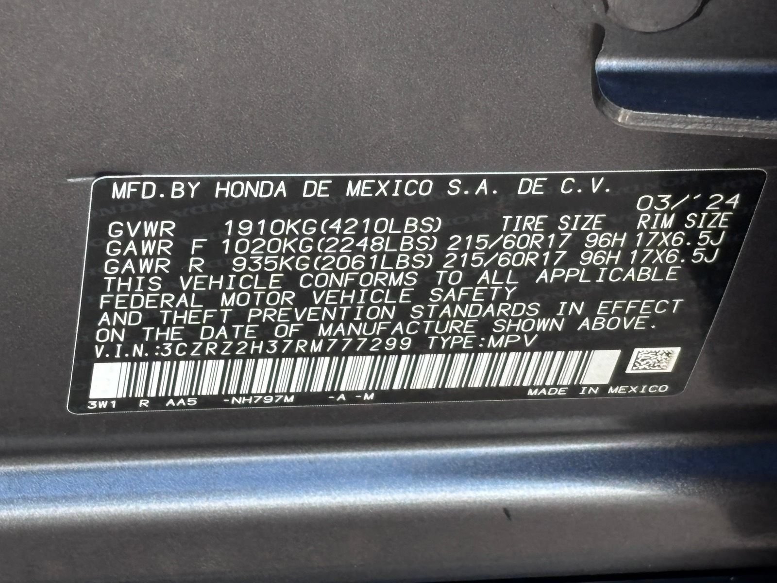 Certified 2024 Honda HR-V LX image 36