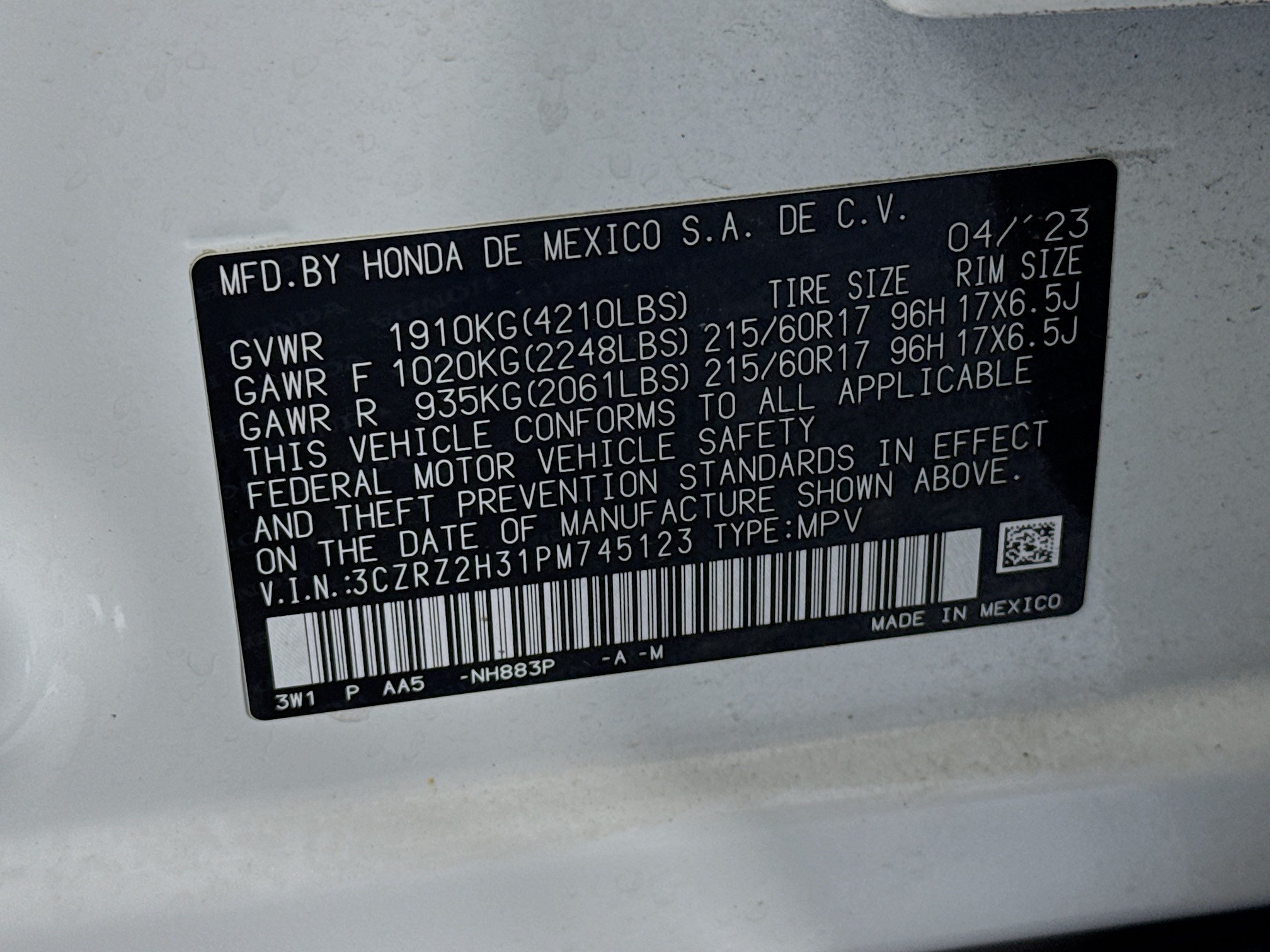 Certified 2023 Honda HR-V LX image 29