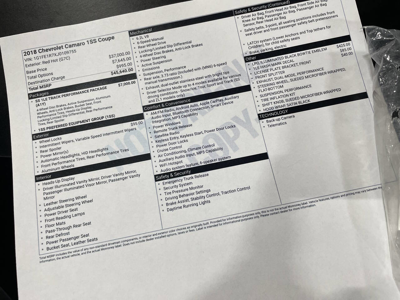 Used 2018 Chevrolet Camaro SS image 75