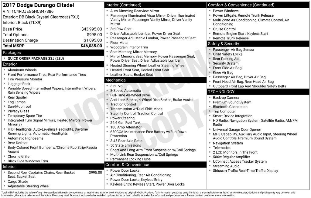 Used 2017 Dodge Durango Citadel AWD/4WD image 2