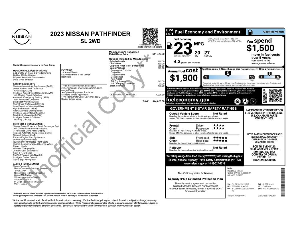 Certified 2023 Nissan Pathfinder SL w/ Black Appearance Package FWD image 32