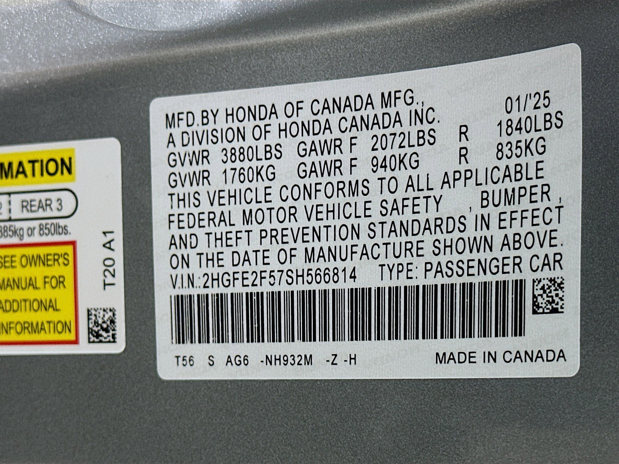 Used 2025 Honda Civic Sport image 12