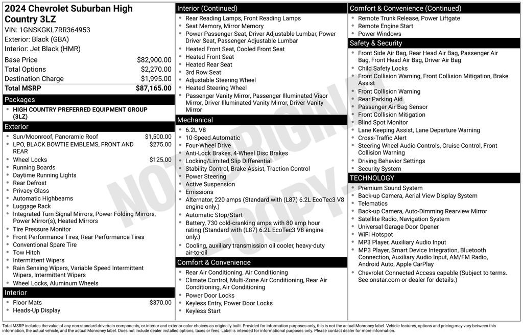 Used 2024 Chevrolet Suburban High Country AWD/4WD image 23