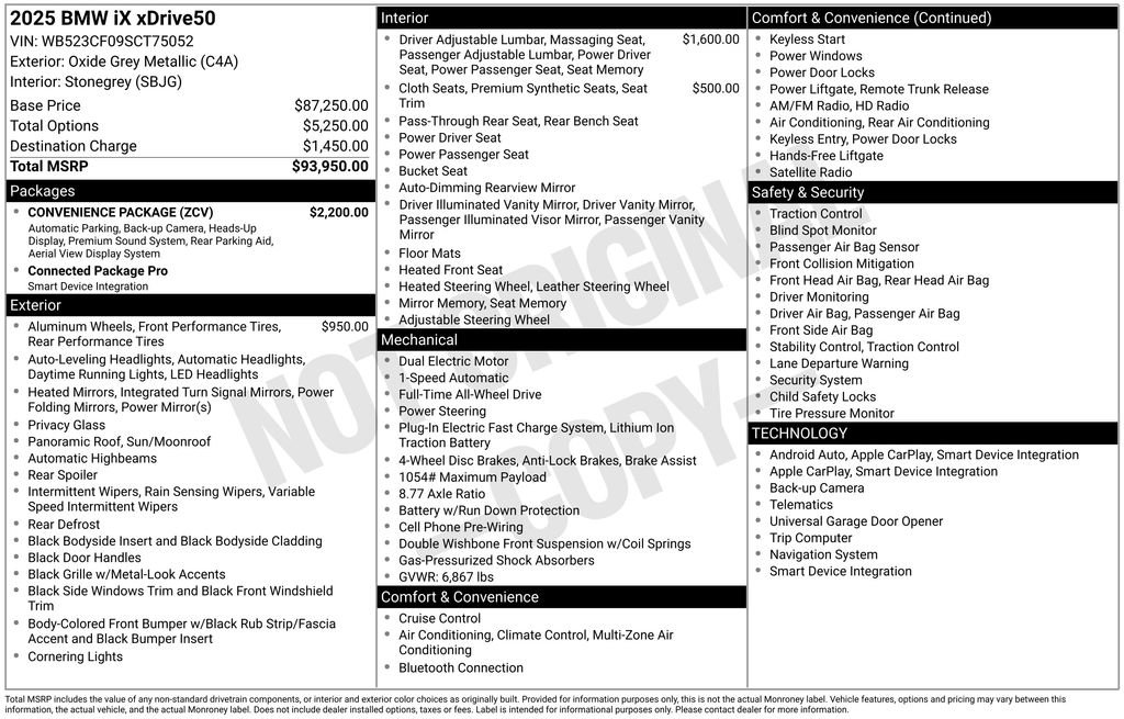 Used 2025 BMW iX xDrive50 w/ Convenience Package image 11