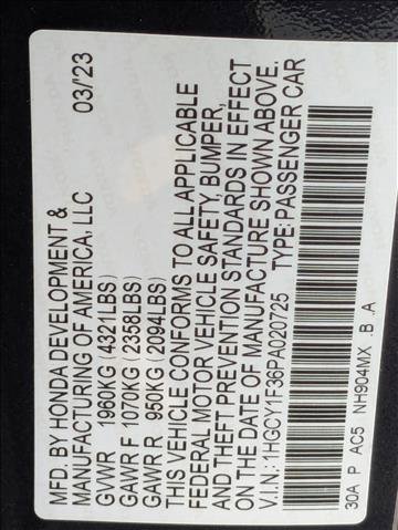 Used 2023 Honda Accord EX image 23