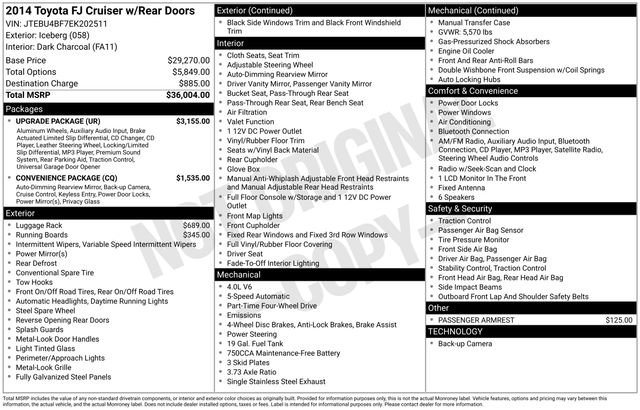 Used 2014 Toyota FJ Cruiser 4WD w/ Upgrade Package image 22