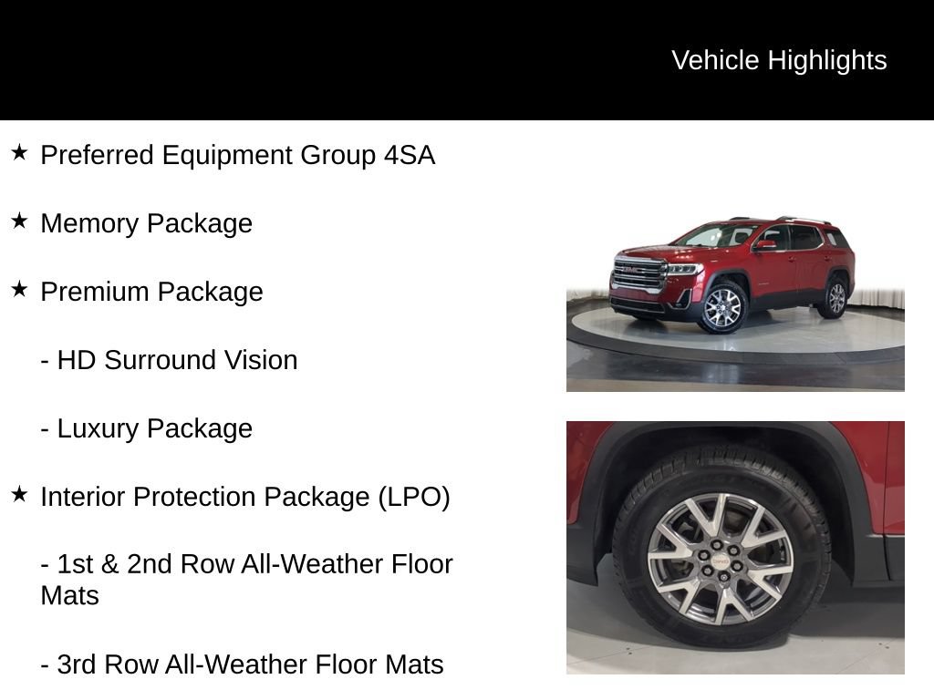 Used 2020 GMC Acadia SLT w/ Premium Package AWD/4WD image 7