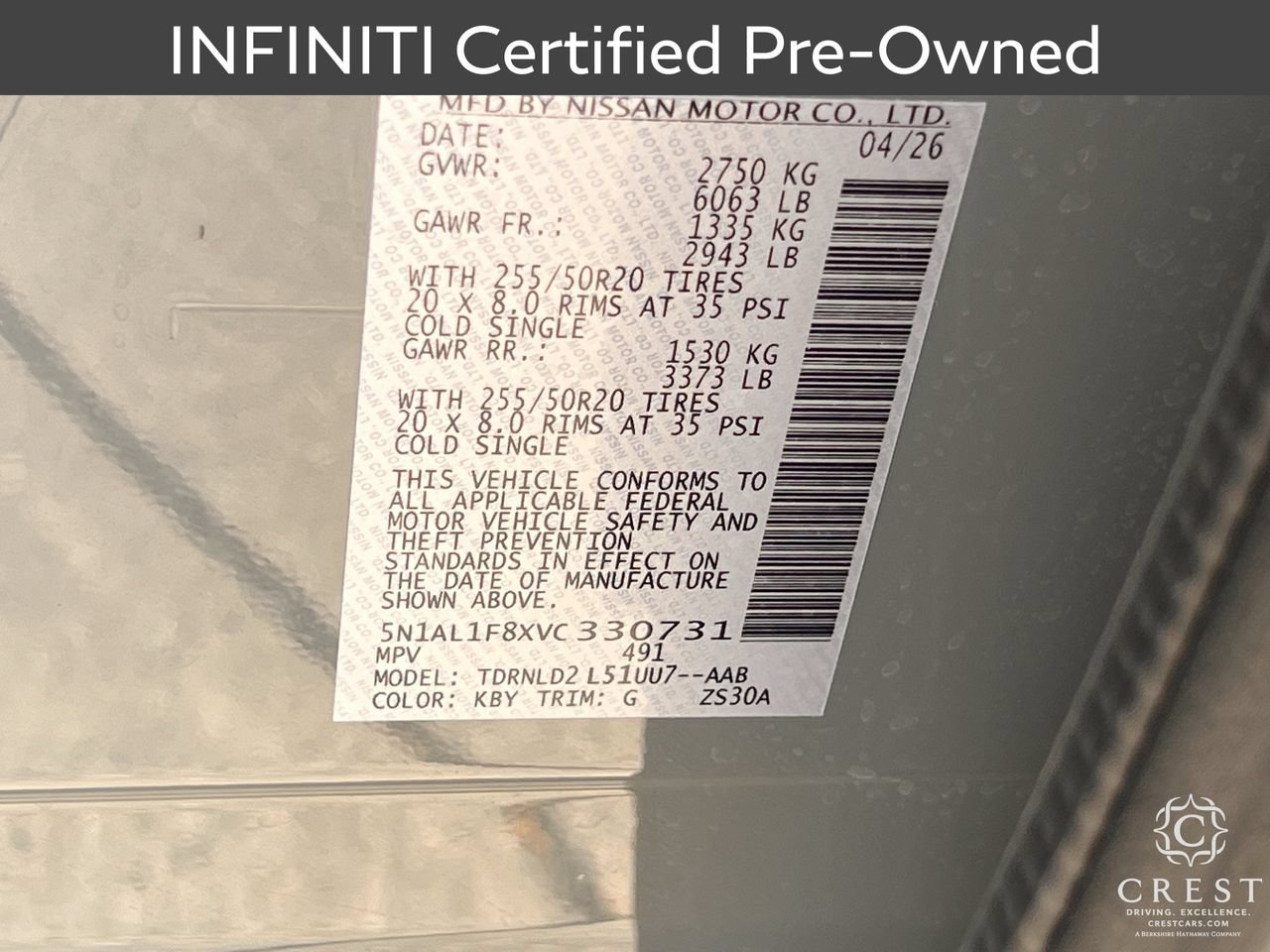 Certified 2027 INFINITI QX60 Luxe w/ Cargo Package AWD/4WD image 33