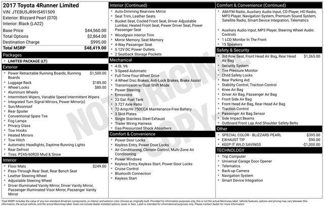 Used 2017 Toyota 4Runner Limited image 36