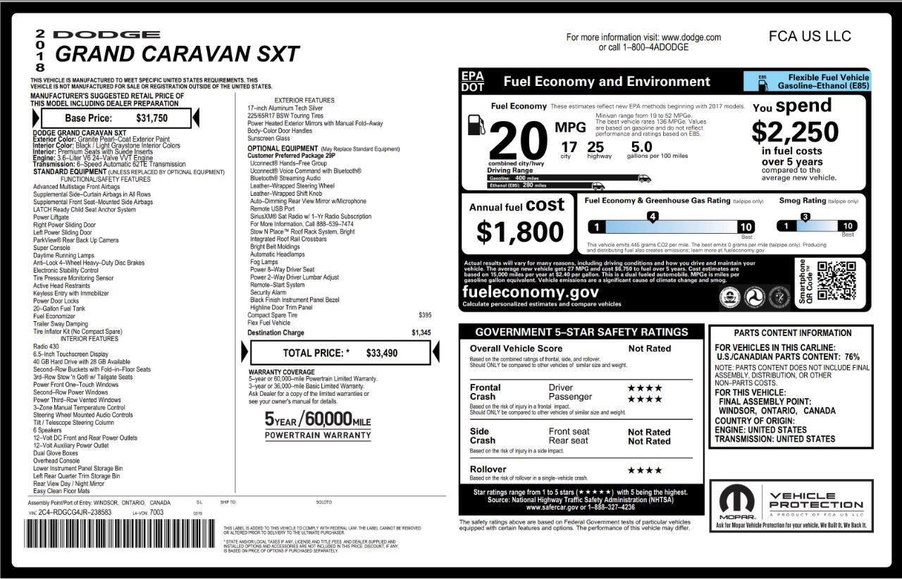 Used 2018 Dodge Grand Caravan SXT image 8