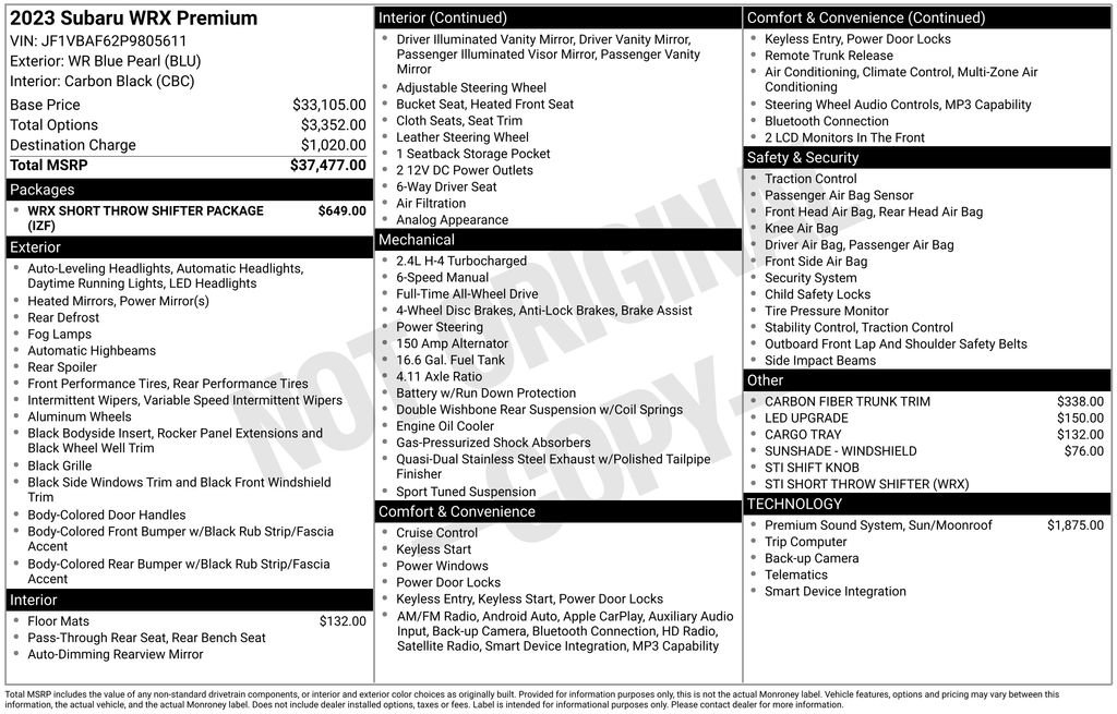 Used 2023 Subaru WRX Premium image 5